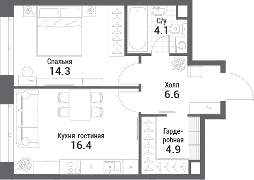 План с мебелью