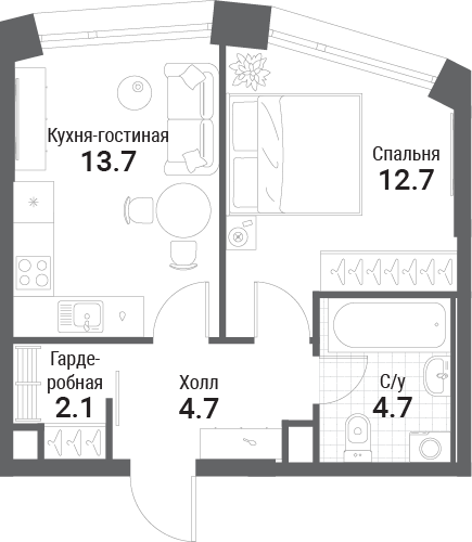План с мебелью