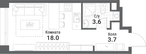 План с мебелью